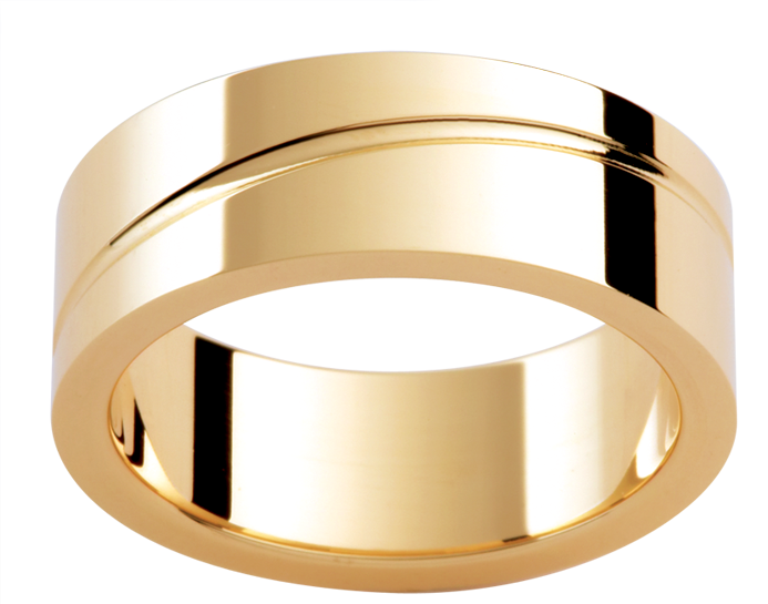 Mens 18ct yellow gold wedding ring