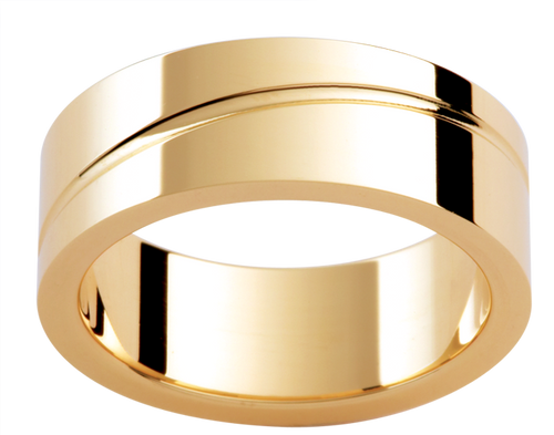 Mens 18ct yellow gold wedding ring