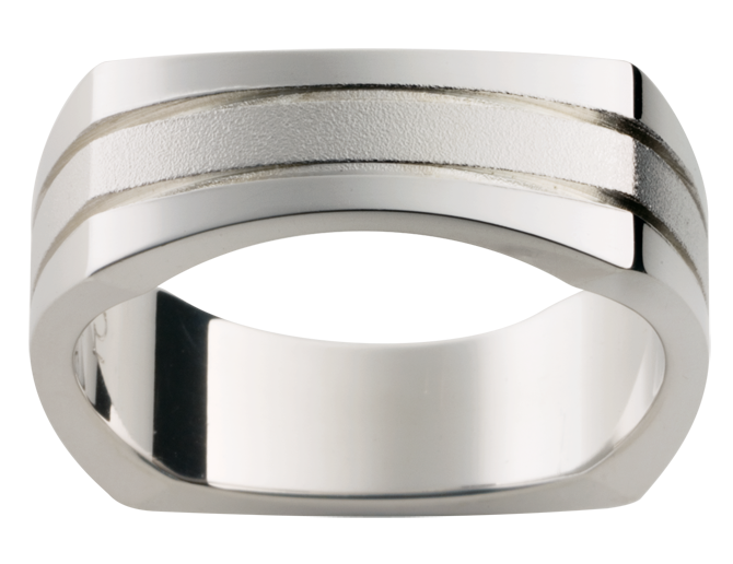 Mens 18ct white gold wedding ring