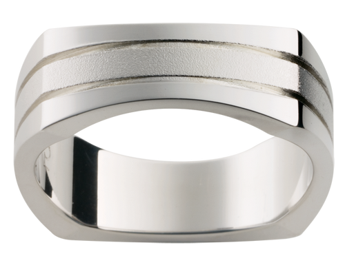 Mens 18ct white gold wedding ring