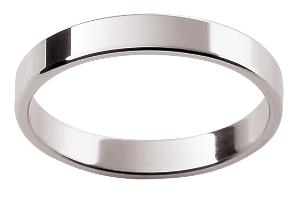 Mens 18ct white gold wedding ring