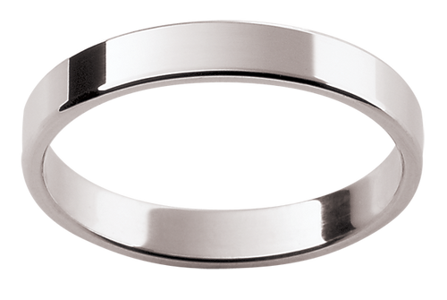 Mens 18ct white gold wedding ring