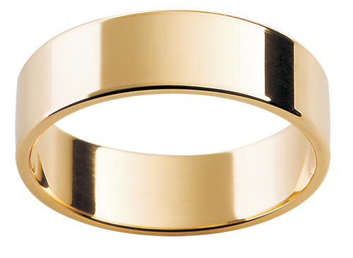 Mens 18ct yellow gold wedding ring