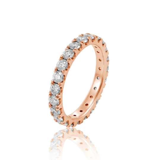 Ladies 18ct Rose Gold Full Circle diamond Wedding Ring