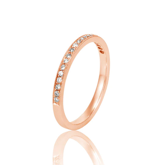 Ladies 18ct Rose Gold Channel set diamond Wedding Ring