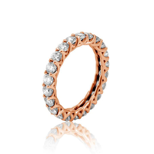 Ladies 18ct Rose Gold Full Circle Diamond Wedding Ring