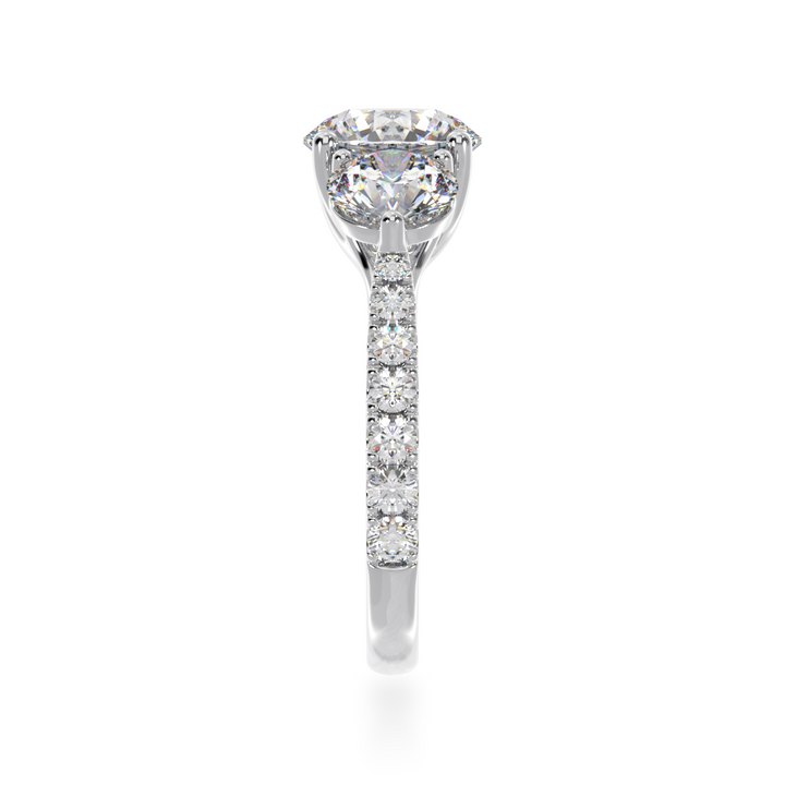 White Gold Trilogy Round Brilliant cut with a diamond set band from side
