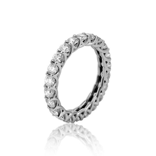 Ladies 18ct White Gold Full Circle Diamond  Wedding Ring