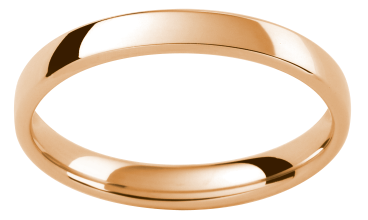 Ladies Rose Gold 18ct Rounded Wedding Band