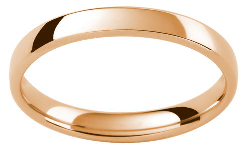 Ladies Rose Gold 18ct Rounded Wedding Band