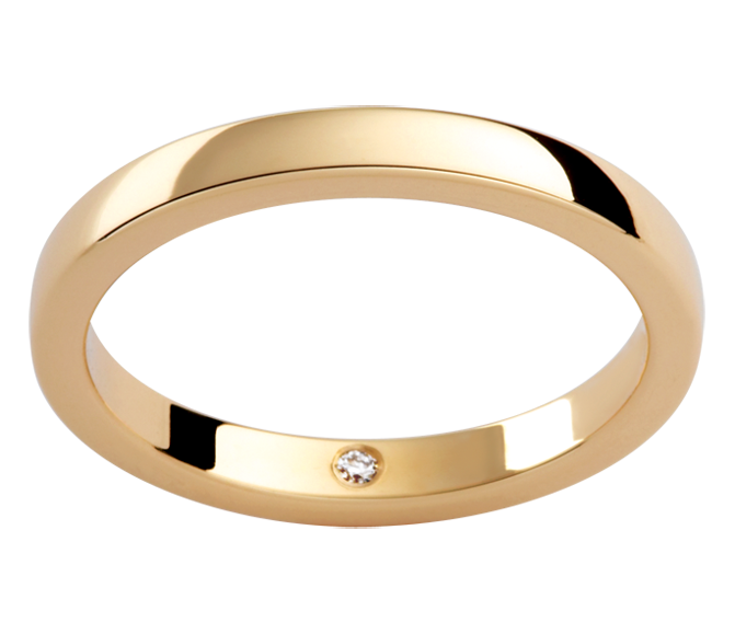Mens 18ct yellow gold diamond wedding ring