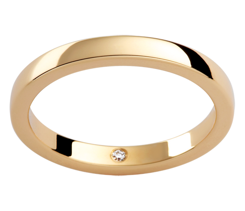 Mens 18ct yellow gold diamond wedding ring