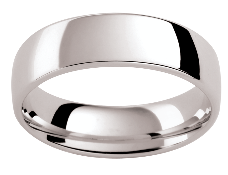 Mens 18ct white gold wedding ring